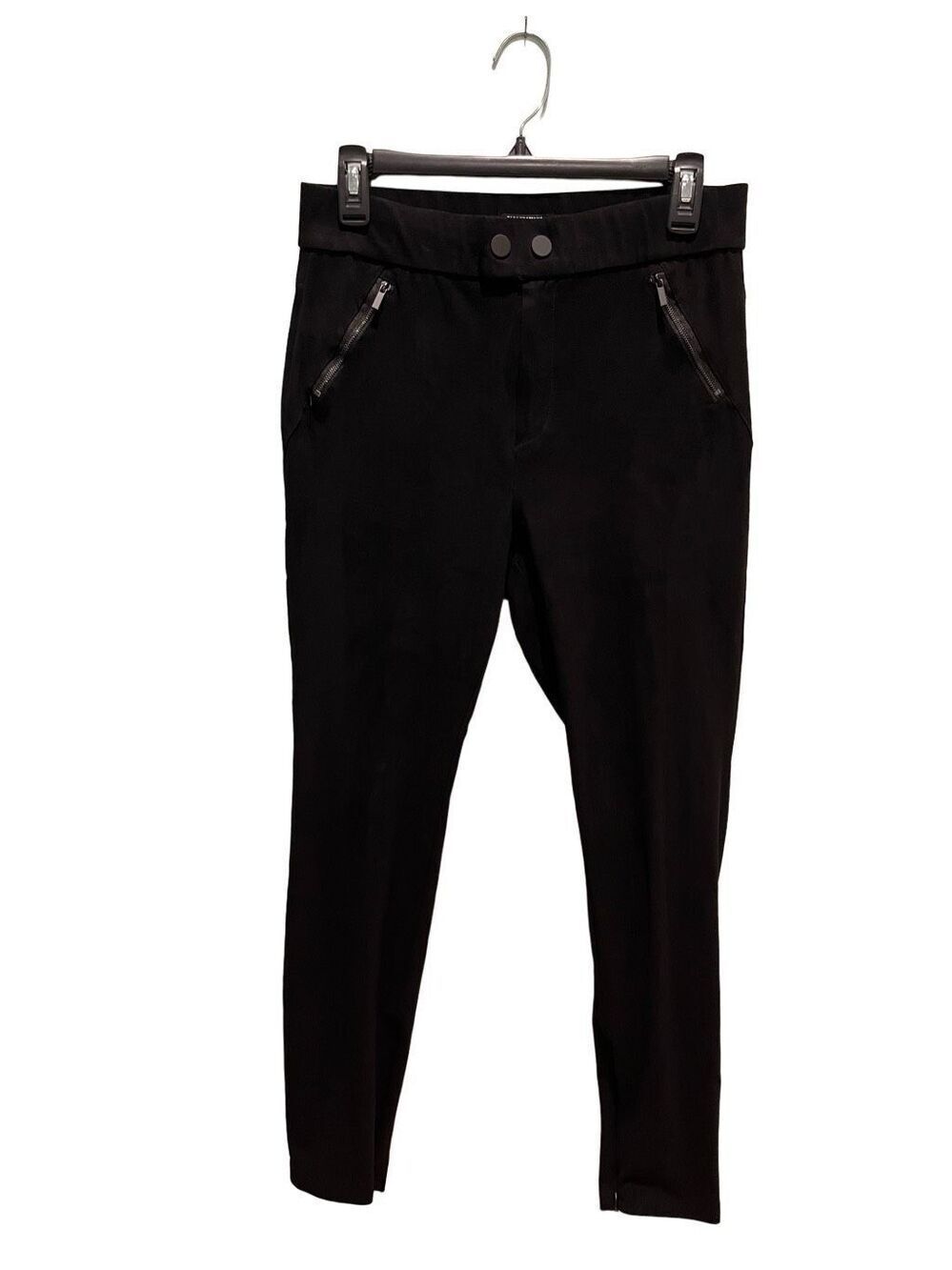 Zara Trafaluc black faux suede jeggings with zip pockets - L
